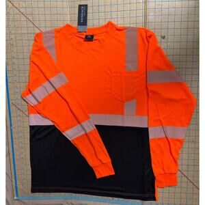 (3) Vendace High Vis Long Sleeve Safety Shirts Construction Class 3 Large